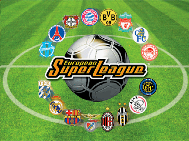 European Super League title screen for Playstation